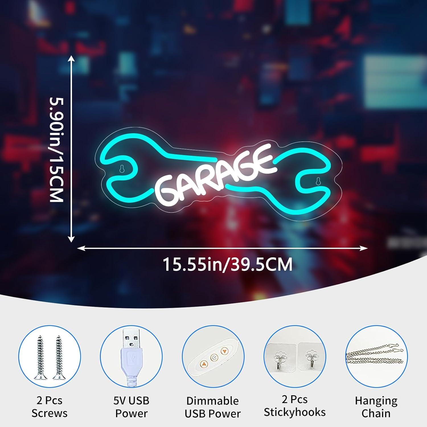 Garage Neon Sign USB Powered L - Auto Repair Shop Signs recension och pris