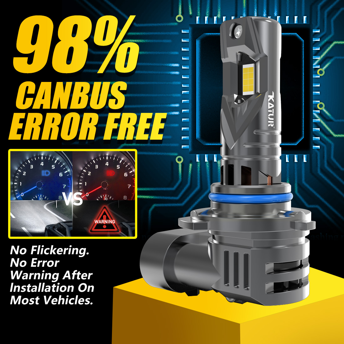 2x 9012 HIR2 LED Headlight Bul - Headlight Aiming Tool recension och pris