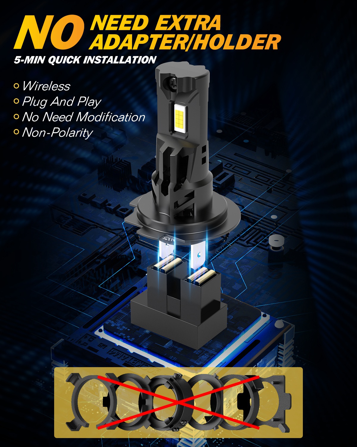 2x 22000LM 100W H7 LED Car Hea - Headlight Aiming Tool recension och pris