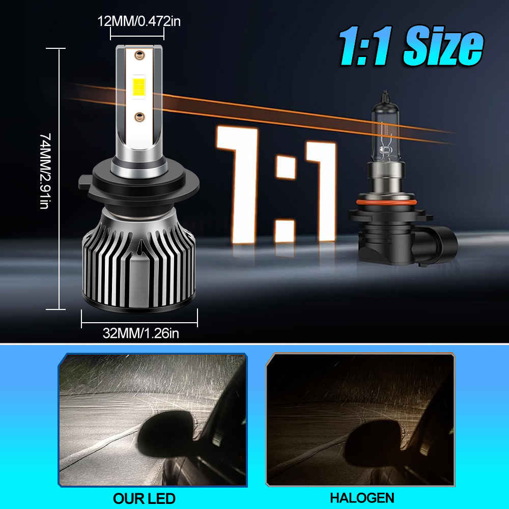 9012 HIR2 LED Headlight 120W 2 - Headlight Aiming Tool recension och pris