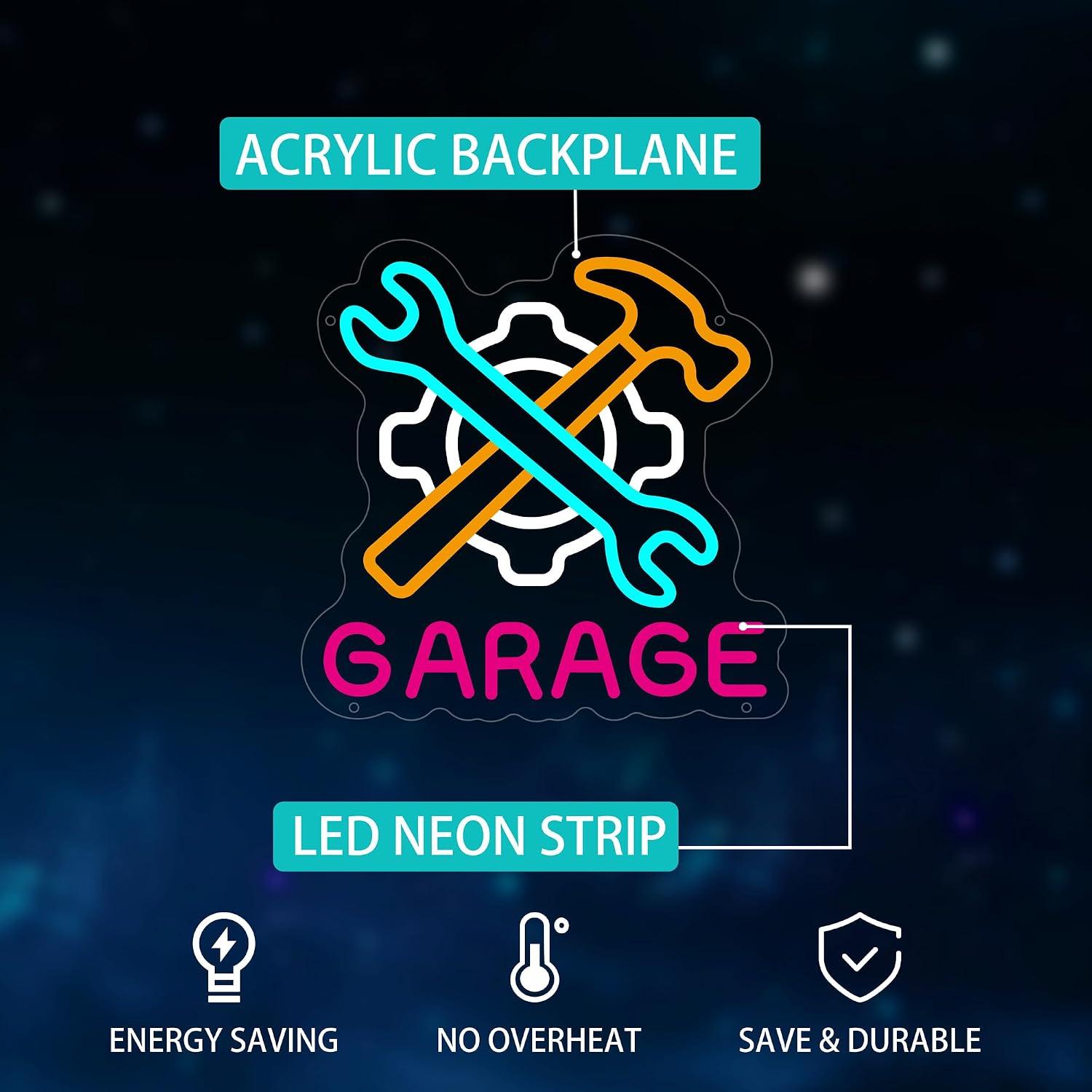 Garage Neon Sign Powered LED N - Auto Repair Shop Signs recension och pris
